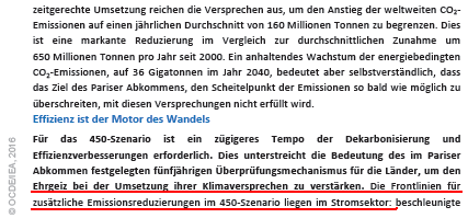 Auszug vom World Energy Outlook WEO 2016, Seite 3 ; Quelle : International Energy Agency (IEA)