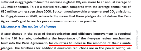 Extract from the World Energy Outlook WEO 2016, page 3, Source : International Energy Agency (IEA)