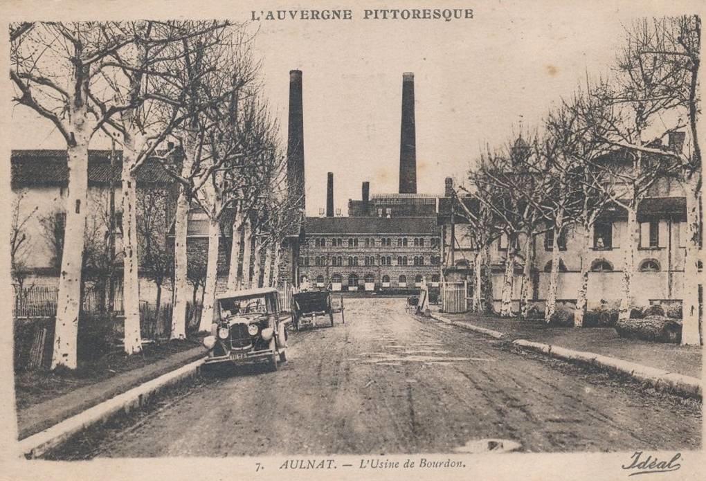 La Sucrerie de Bourdon, années 30, proche d'Aulnat ; carte postale "l'Auvergne Pittoresque"