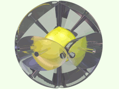 Artistic TURBICONE spherical engine by Yves SAUGET