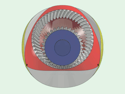 Motor esférico doble Wankel giratorio (DWG) por Yves SAUGET